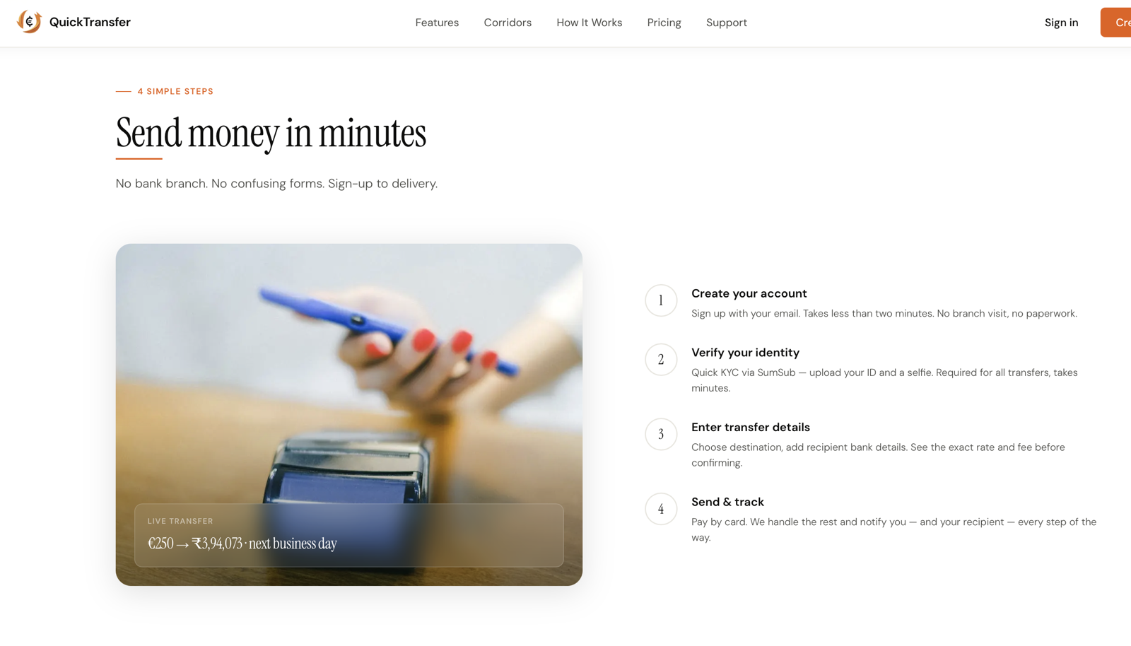 How it works — from sign-up to delivery.
