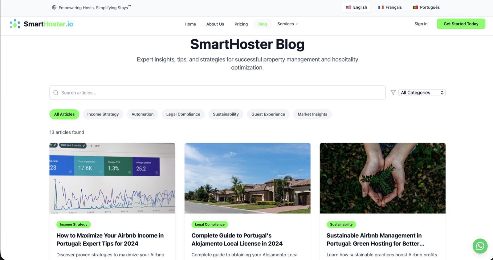 Resource library — searchable guides and insights.