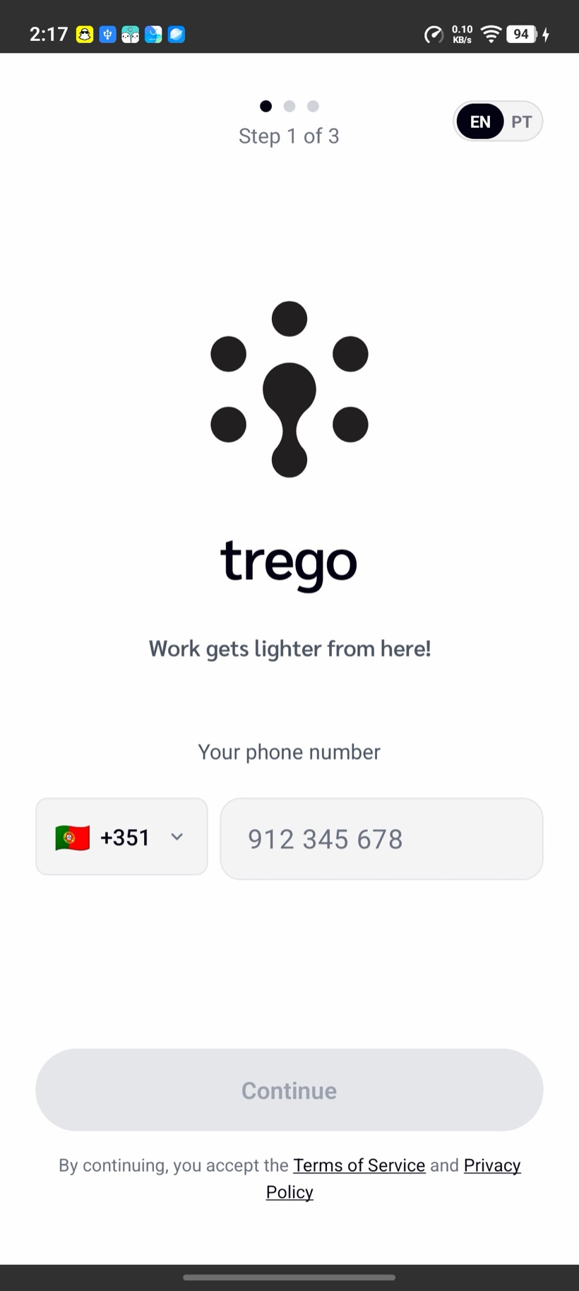 Fast phone-number onboarding.